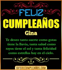 GIF Frases de Cumpleaños Gina